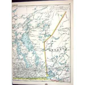  Cassell Antique Map 1920 Canada Ontario Manitoba British 