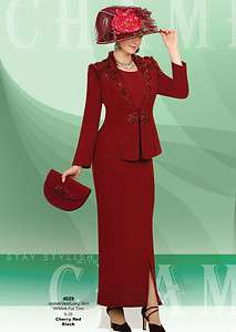   4029 Black or Dark Red Womens Church Dress Suit sizes 8 to 26  