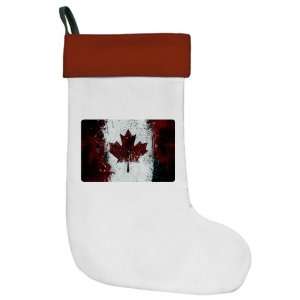   Christmas Stocking Canadian Canada Flag Painting HD 