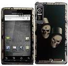   SKULLS RUBBER FEEL HARD PLASTIC ACCESSORY CASE FOR MOTOROLA DROID 3