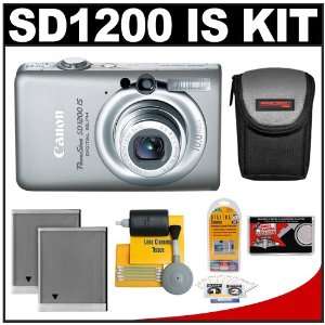 Canon PowerShot SD1200 IS Digital ELPH Camera (Light Gray) + Batteries 