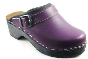 Bastad Troentorp Swedish Wood Kids Clogs Purple  