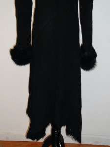 10K Roberto Cavalli Black Shearling Fur Coat New Medium  