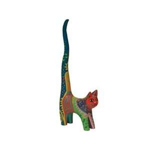  Long Tail Cat Painted Figurine
