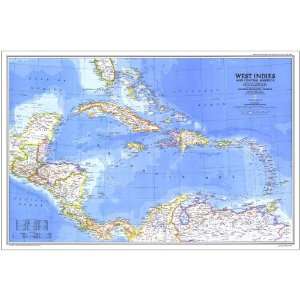   Geographic 1981 West Indies and Central America Map