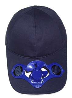 Solar Power Hat/Cap with Cooling Fan Blue Color  