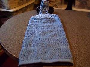 Blue Country Crochet Top Kitchen Towel  