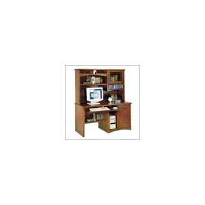   Furniture California Bungalow Wood Computer Desk with Hutch in Cherry