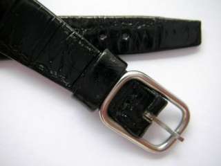 Tissot vintage black croco print thin watch band 18 mm  