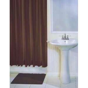  Bellini Chocolate Brown Woven Stripe Fabric Shower Curtain 