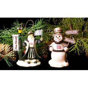 Nascar Kevin Harvick Snowman and Santa Claus Christmas Tree Ornaments 