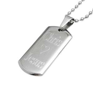 Stainless Steel Personalized 1 1/4 Dog Tag w/ Necklace Free Engraving 