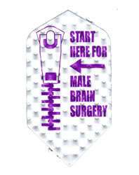 Dart Flights  5 Purple Male Brain Surgery Slim Sets  