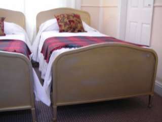   1930S CANADIAN GOLD METAL TWIN SINGLE BEDS SPRUNG STEEL BASES  