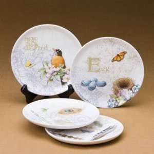 Marjolein Bastin Bird Dessert Plates   Set of 4 Assorted  