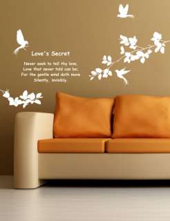 Love Birds & Tree DIY Wall Decor Vinyl Decal Stickers  