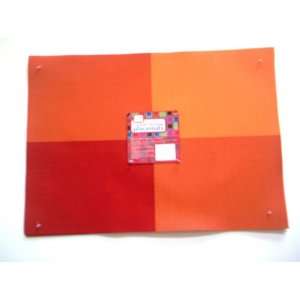   Color Block Orange Reversable Vinyl Placemats, Set of 4 Home