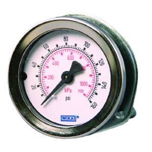 WIKA 4231422 Commercial Pressure Gauge, Dry Filled, Copper Alloy 