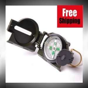 in 1 marching lensatic army compass camping hiking satellite tool 