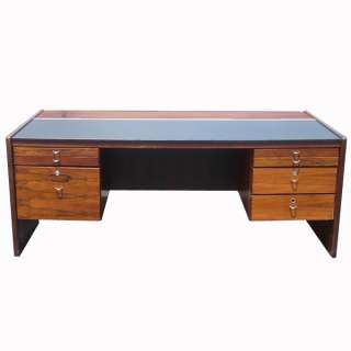 Vintage Brazilian Rosewood Desk and Small Credenza File  