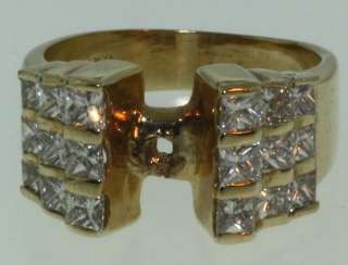 14k yellow gold 1.36 princess diamond semi mount ring  