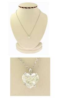 Estate Platinum Heart Diamond Pendant Necklace  