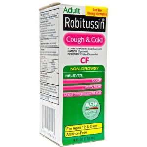  Robitussin  Cough & Cold CF, Cold Medicine, 4oz Health 