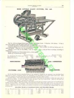1903 Ross Little Giant Feed Cutter Shredder Catalog AD  