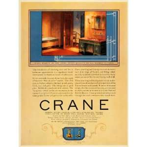  1924 Ad Crane Plumbing Heating Washroom Bathroom 