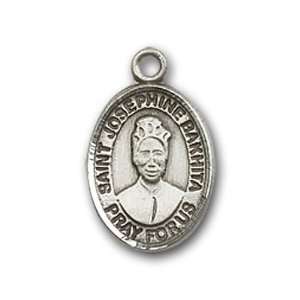   Badge Medal with St. Josephine Bakhita Charm and Pin Brooch with Cross