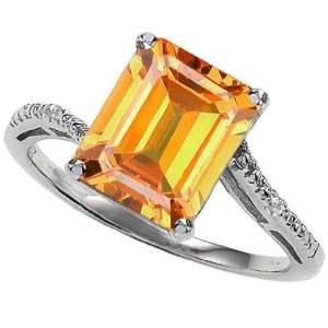   Cut Citrine and Diamond Ring(Metalyellow gold,Size4) Jewelry