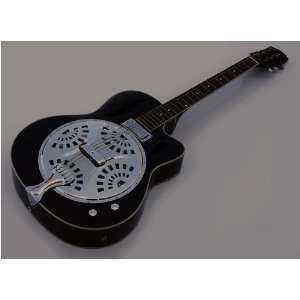  New Pro Black Acoustic Electric Dobro Resonator Guitar 