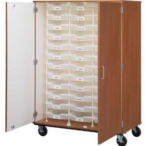  Mobile Bin Storage Cabinet   No Doors   36 3D Bins   44W 