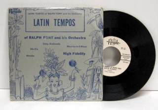 RALPH FONT & ORCHESTRA Latin Tempos 45 EP LOUNGE LISTEN  
