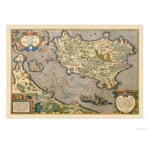   Island Giclee Poster Print by Abraham Ortelius, 24x18