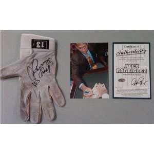Alex Rodriguez GAME USED & Autographed Batting Glove   MLB Memorabilia