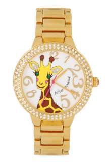 Betsey Johnson Bling Bling Time Giraffe Dial Watch  