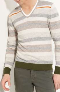 Etro Stripe V Neck Sweater  