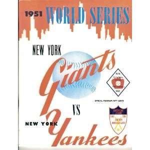 New York Yankees vs New York Giants 1951 World Series Baseball Program 