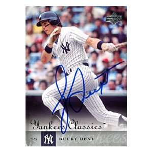 Bucky Dent Autographed / Signed 2004 UpperDeck No.4 New York Yankees 