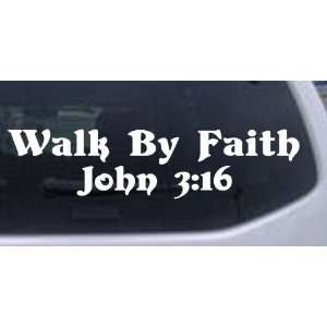  White 44in X 10.9in    Walk by Faith John 316 Christian 