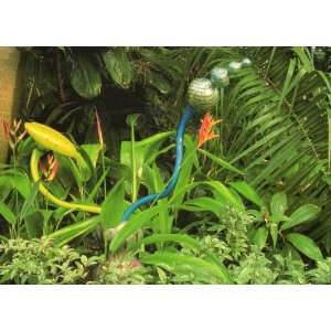 THE DAPPLED SCARLET IKEBANA WITH AQUA AND LIME STEMS by Dale Chihuly 