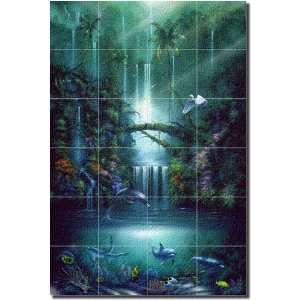  Enchanted Pool by David Miller   Tropical Waterfall Glass 
