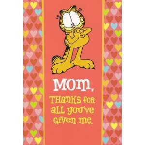  Valentines Day Card Garfield Mom, Thanks for All Youve 