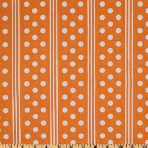  44 Wide Pajama Party Polka Dot Stripe Orange Fabric By 