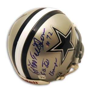  Ed Too Tall Jones Autographed Dallas Cowboys Mini Helmet 