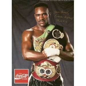 Boxing Heavyweight Champion Evander Holyfield Signed Autographed 8 3/4 