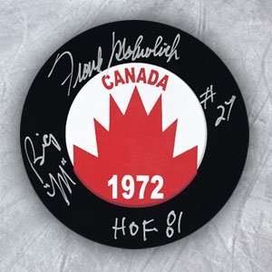 Frank Mahovlich 1972 Team Canada Autographed/Hand Signed Hockey Puck