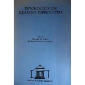  Psychology of Reading Difficulties Harold A Salon Books
