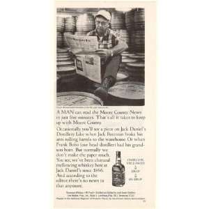  1982 Jack Daniels Whiskey Man Reading Moore County News 